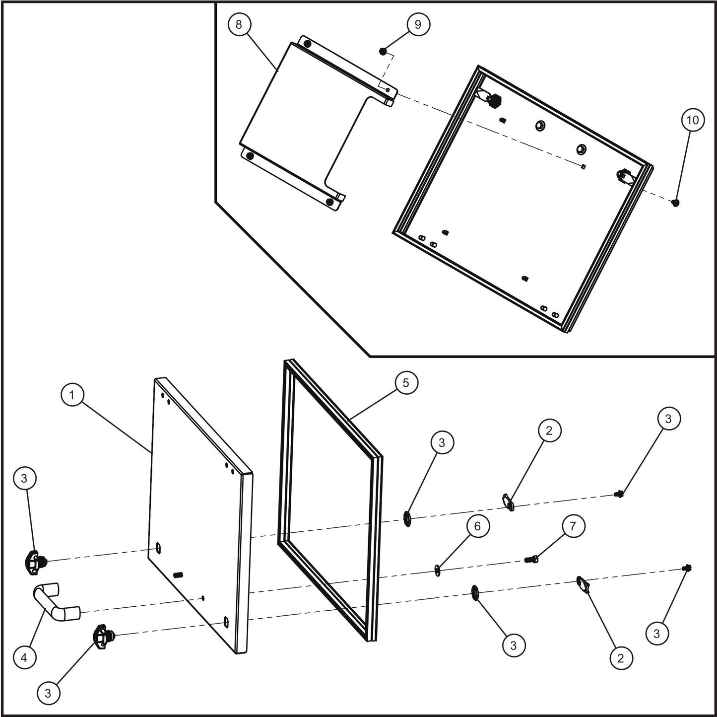 Control Box Door with Manual Holder Assembly Parts for GR Series Night-Lite Chain (SN 26-000001 to 26-999999) by Allmand