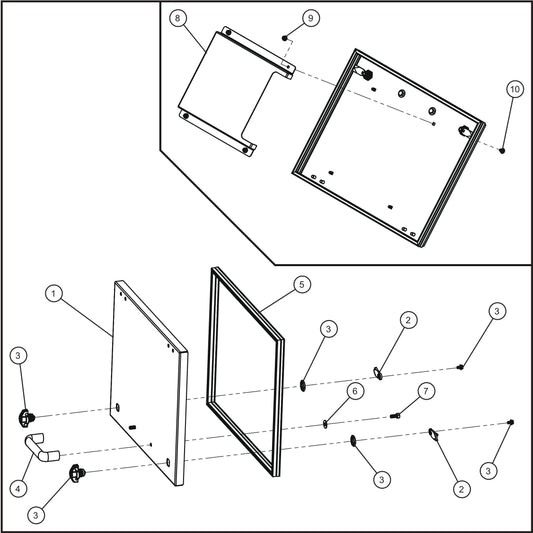 GR Series Night-Lite Chain - Control Box Door with Manual Holder Assembly Parts By Allmand