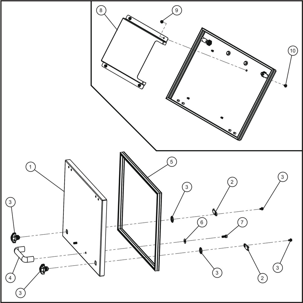 Control Box Door with Manual Holder Assembly Parts for GR Series Night-Lite Chain (SN 26-000001 to 26-999999) by Allmand