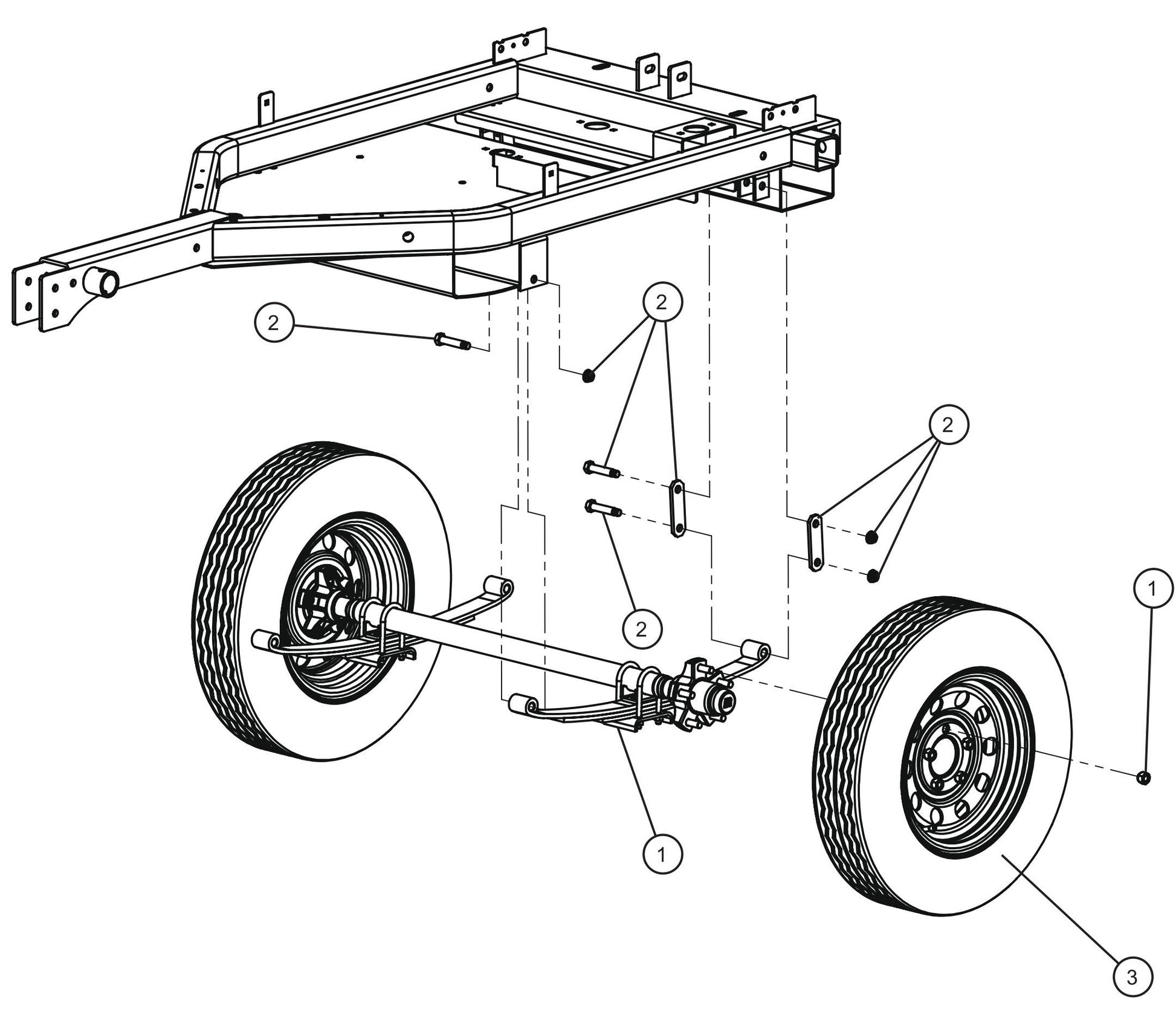 GR Series Night-Lite Chain - Axle and Wheels Assembly Parts By Allmand
