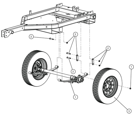 GR Series Night-Lite Chain - Axle and Wheels Assembly Parts By Allmand