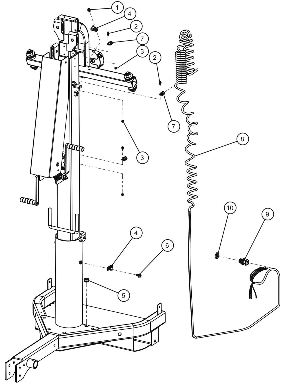 Tower Cord Assembly Parts for GR Series Night-Lite Chain (SN 26-000001 to 26-999999) by Allmand