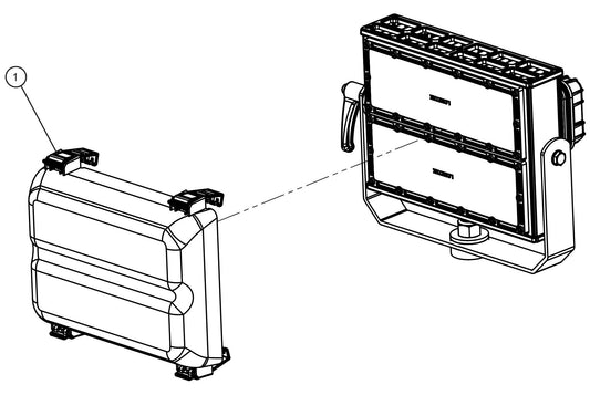 GR Series Night-Lite Chain - 250W LED Light Diffuser Assembly Parts By Allmand
