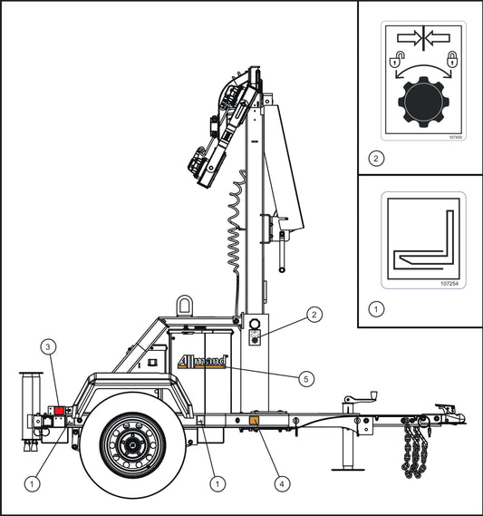 GR Series Night-Lite Chain - Right Side Decals Assembly Parts By Allmand