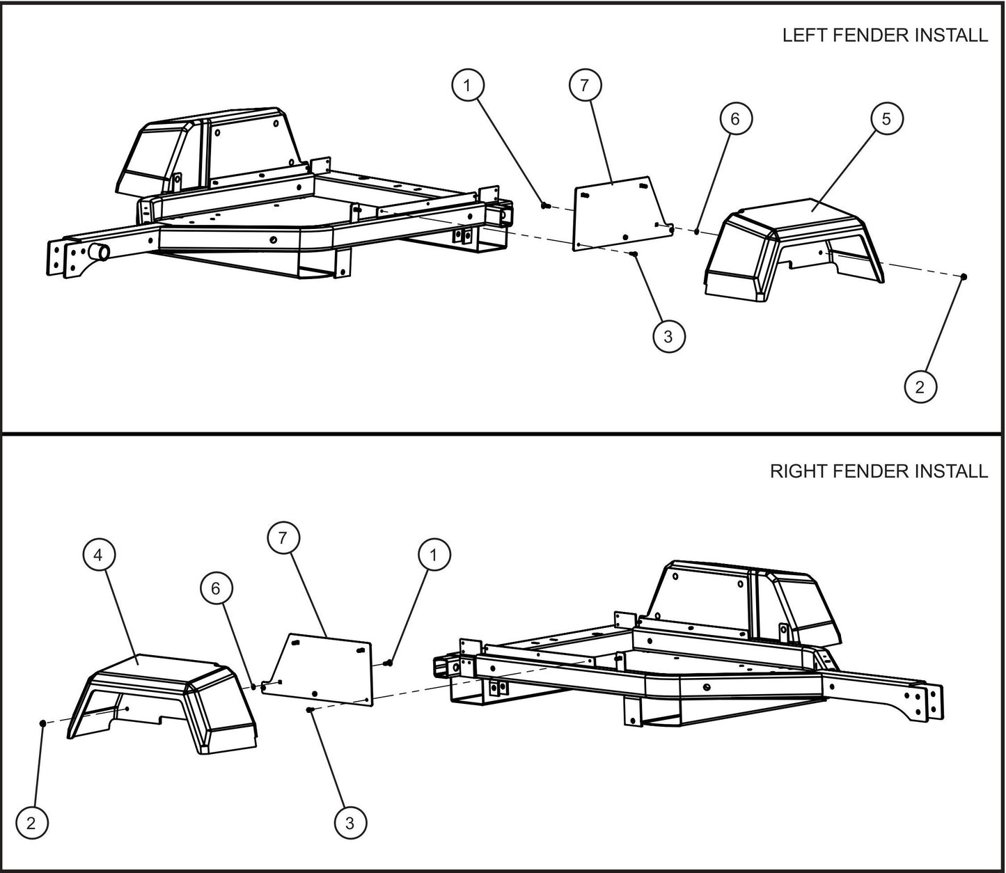 Fenders Assembly Parts for GR Series Night-Lite Chain (SN 26-000001 to 26-999999) by Allmand