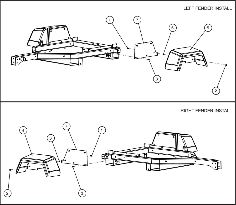 Fenders Assembly Parts for GR Series Night-Lite Chain (SN 26-000001 to 26-999999) by Allmand