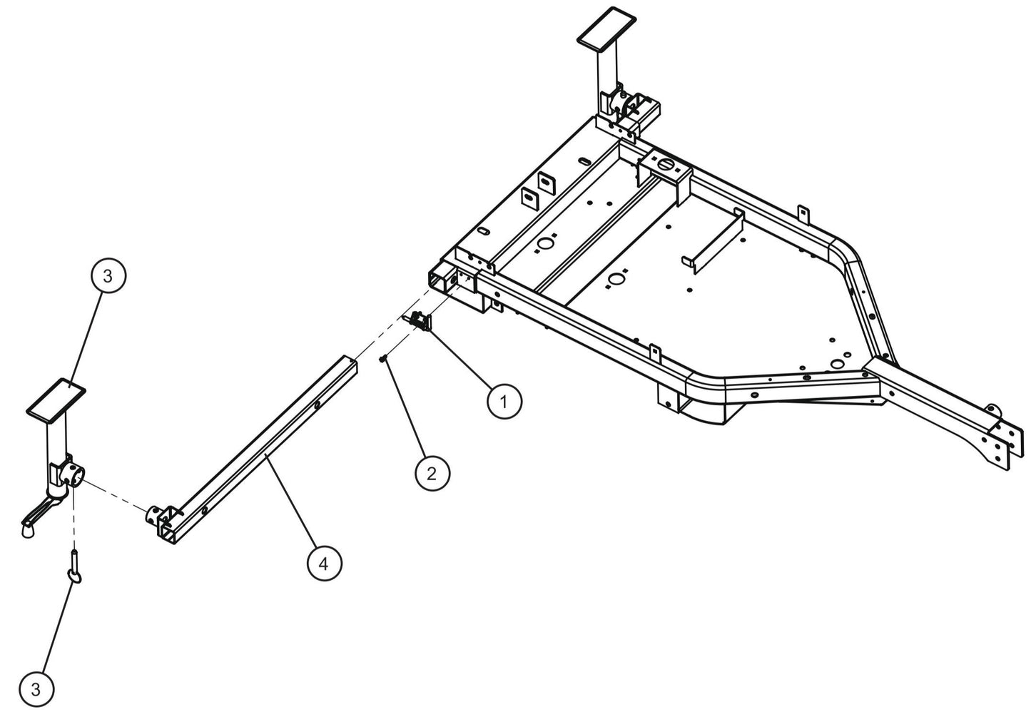 Outriggers Assembly Parts for GR Series Night-Lite Chain (SN 26-000001 to 26-999999) by Allmand