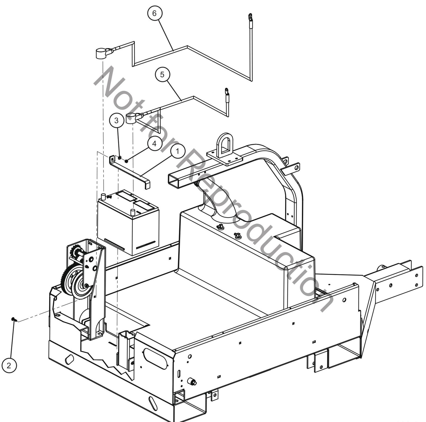 V Series Night-Lite Pro II Battery Install Group Assembly Parts By Allmand
