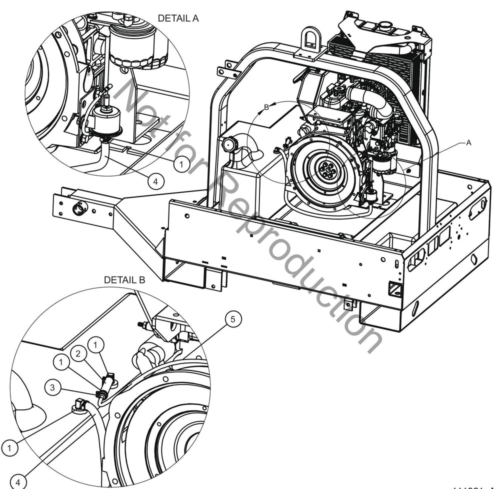 V Series Night-Lite Pro II Kubota Fuel Lines Assembly Parts By Allmand