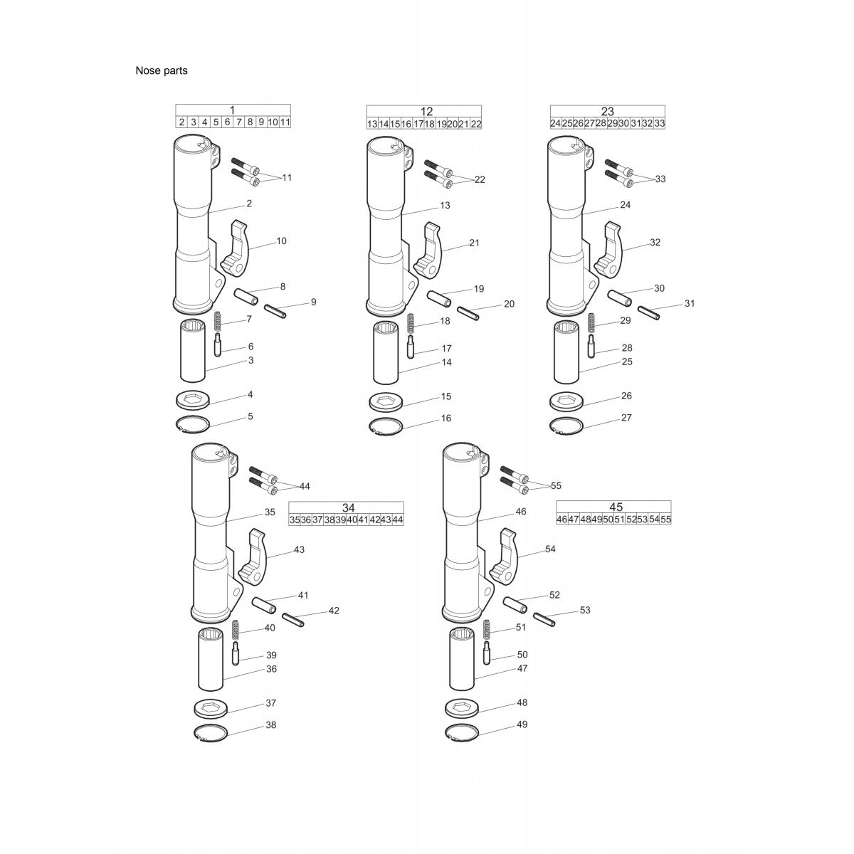 BRK 55, BRK 55 VR  Hydraulic Breaker Handle nose Parts By Chicago Pneumatics