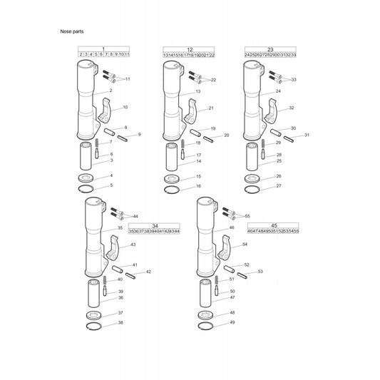 BRK 55, BRK 55 VR  Hydraulic Breaker Handle nose Parts By Chicago Pneumatics
