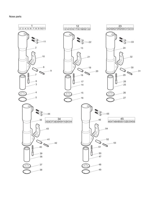 BRK 40, 40 VR Hydraulic Breaker Nose Parts By Chicago Pneumatics