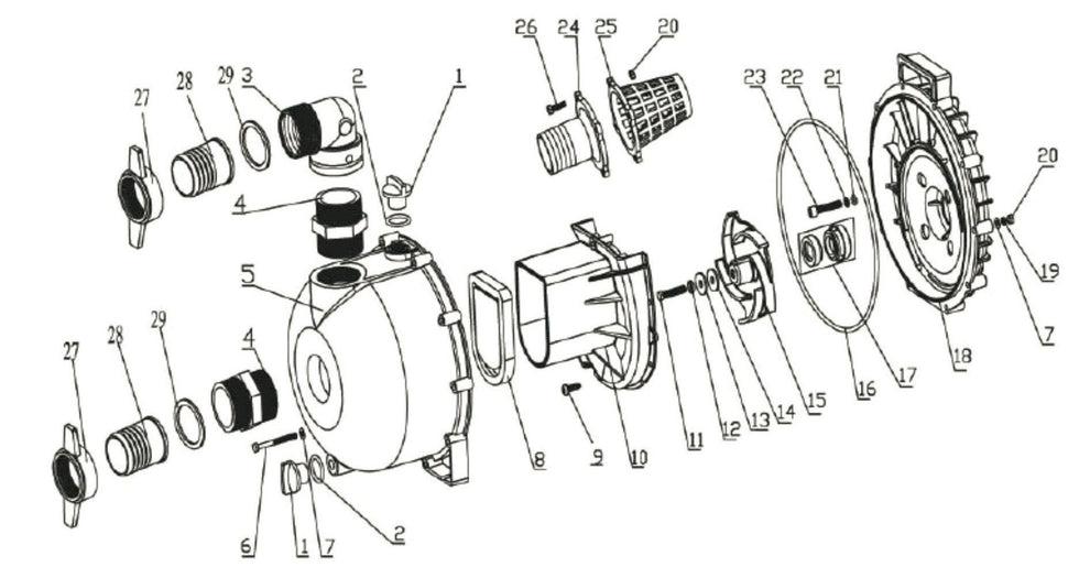 BE NP-2065HR Pump Assembly Parts by BE Power Equipment