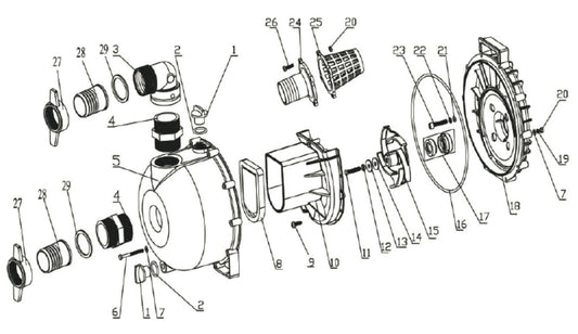 BE NP-2065HR Water Pump Assembly Parts-2 by BE Power Equipment