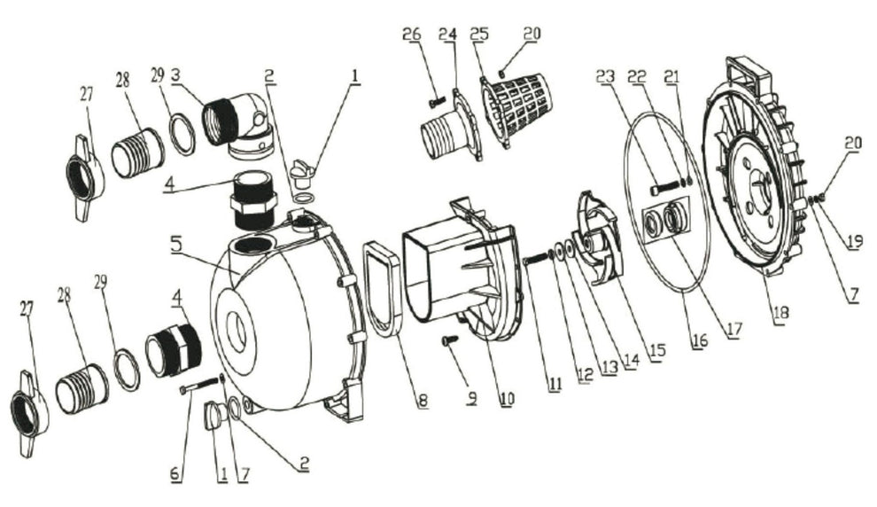 BE NP-2065HR Water Pump Assembly Parts-2 by BE Power Equipment