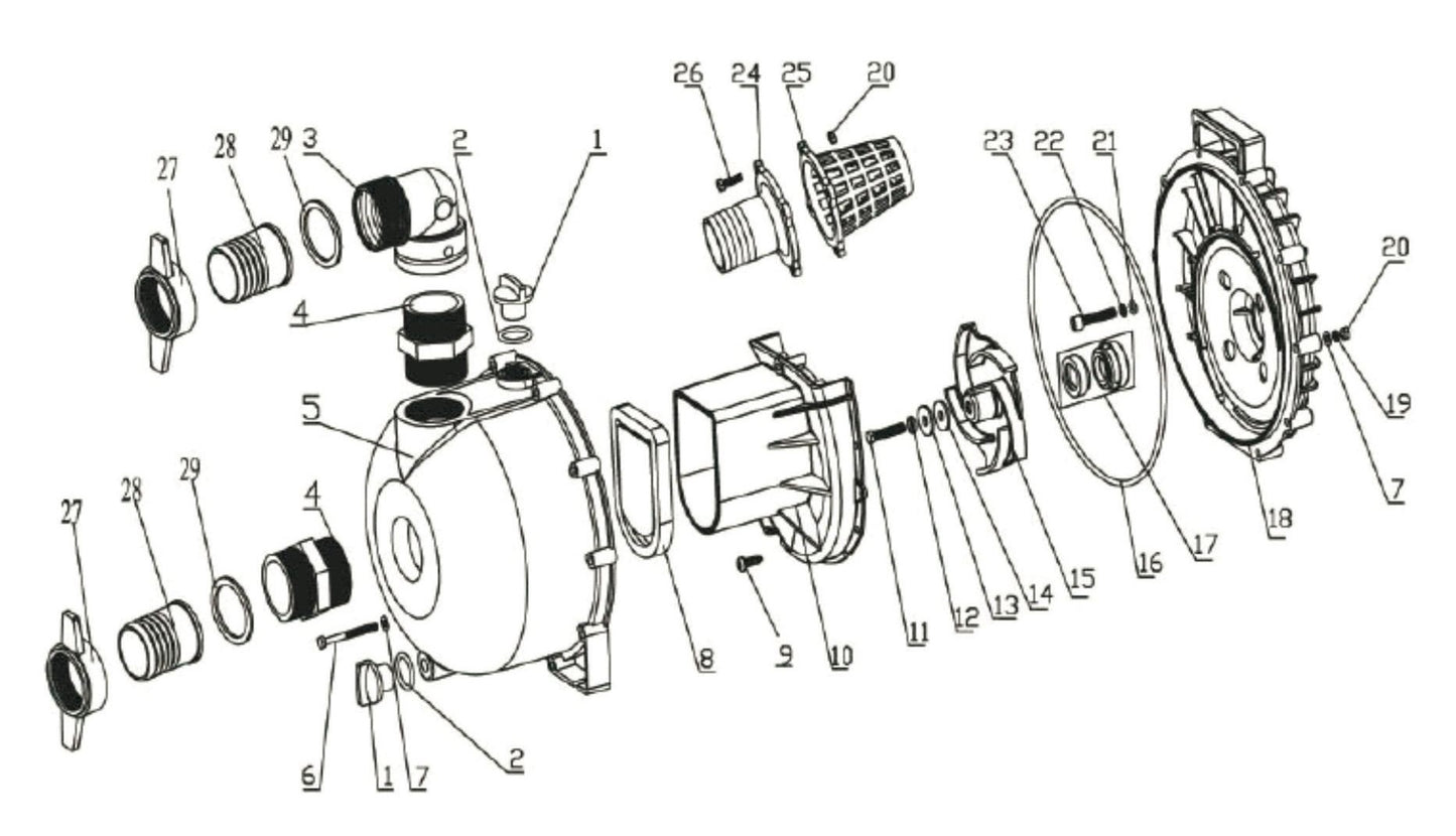 BE NP-2070R Pump Assembly Parts by BE Power Equipment