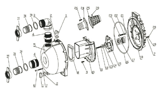 BE NP-2070R Pump Assembly Parts by BE Power Equipment