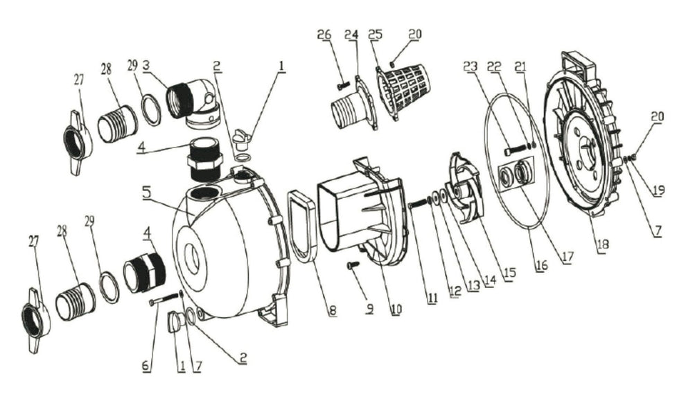 BE NP-2070R Pump Assembly Parts by BE Power Equipment