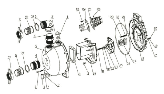 BE NP-2070R Water Pump Assembly Parts-2 by BE Power Equipment
