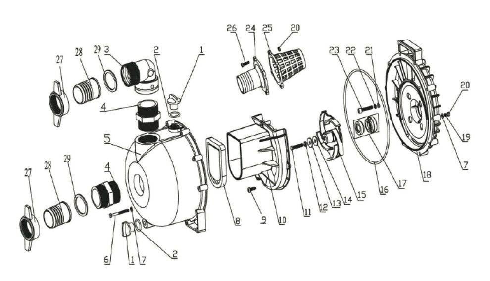 BE NP-2070R Water Pump Assembly Parts-2 by BE Power Equipment