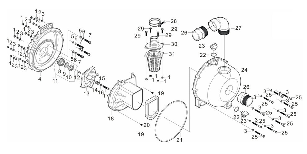 BE NP-3065HR Water Pump Assembly Parts by BE Power Equipment