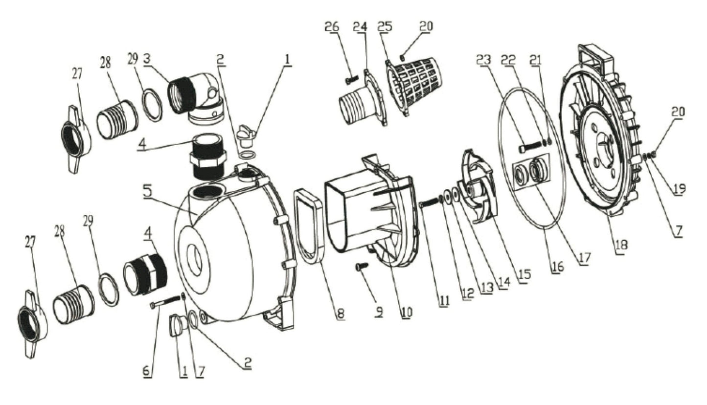 BE NP2065K Pump Assembly Parts by BE Power Equipment