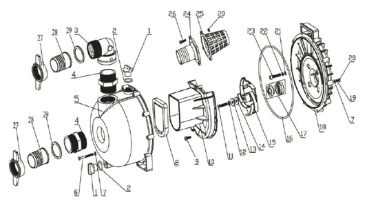 BE NP2065K Pump Assembly Parts by BE Power Equipment