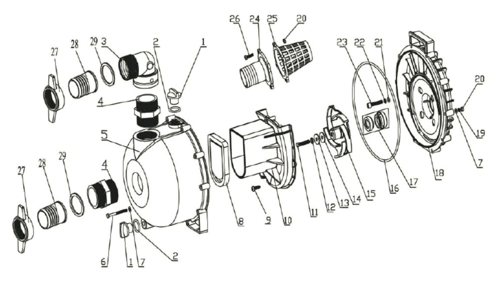 BE NP2065K Pump Assembly Parts by BE Power Equipment