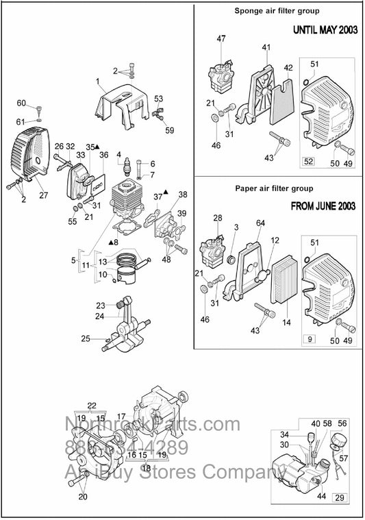 PRO50 2-Stroke Motor Assembly Parts