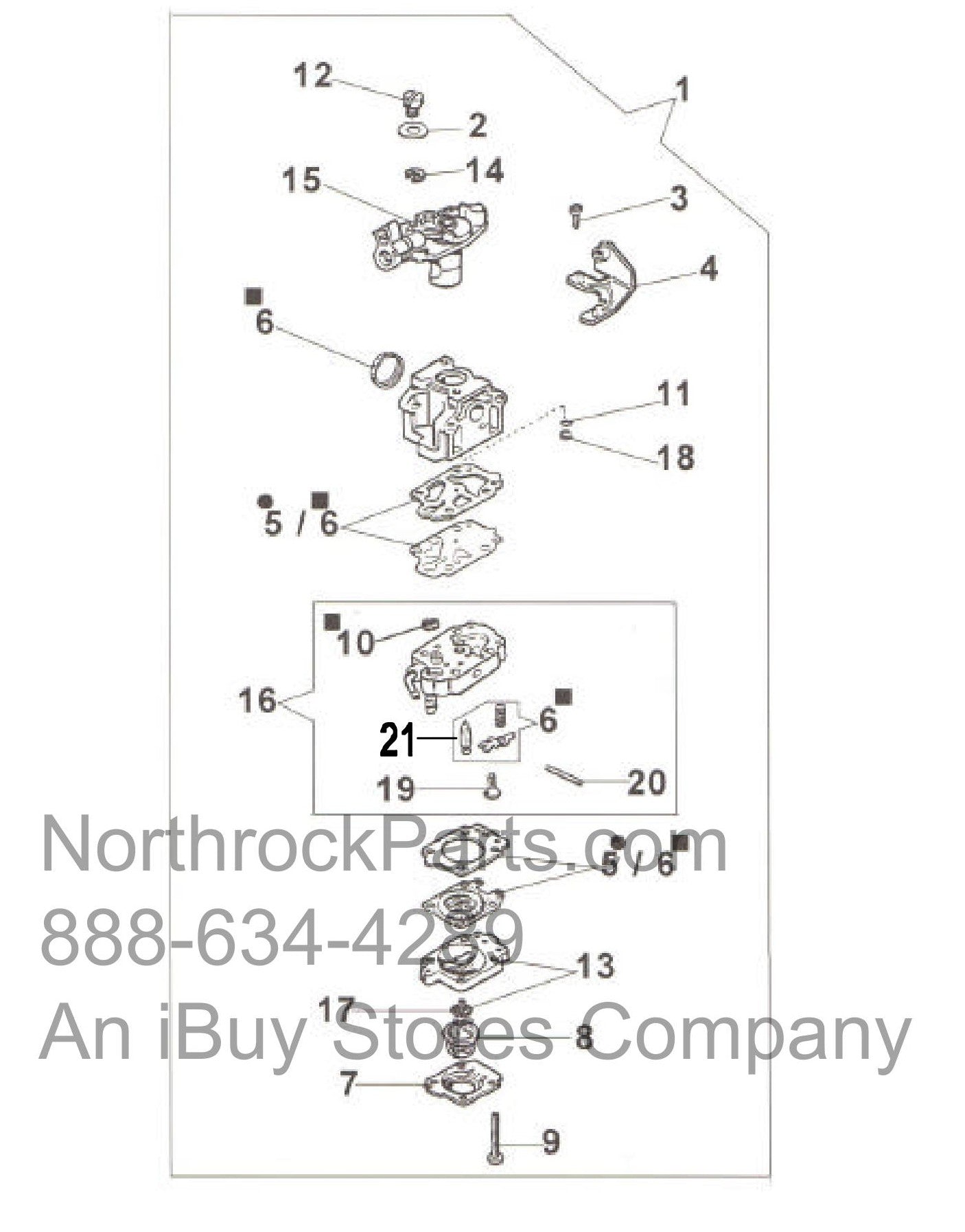 PRO50 2-Stroke Carburetor-WYK-144 Assembly Parts