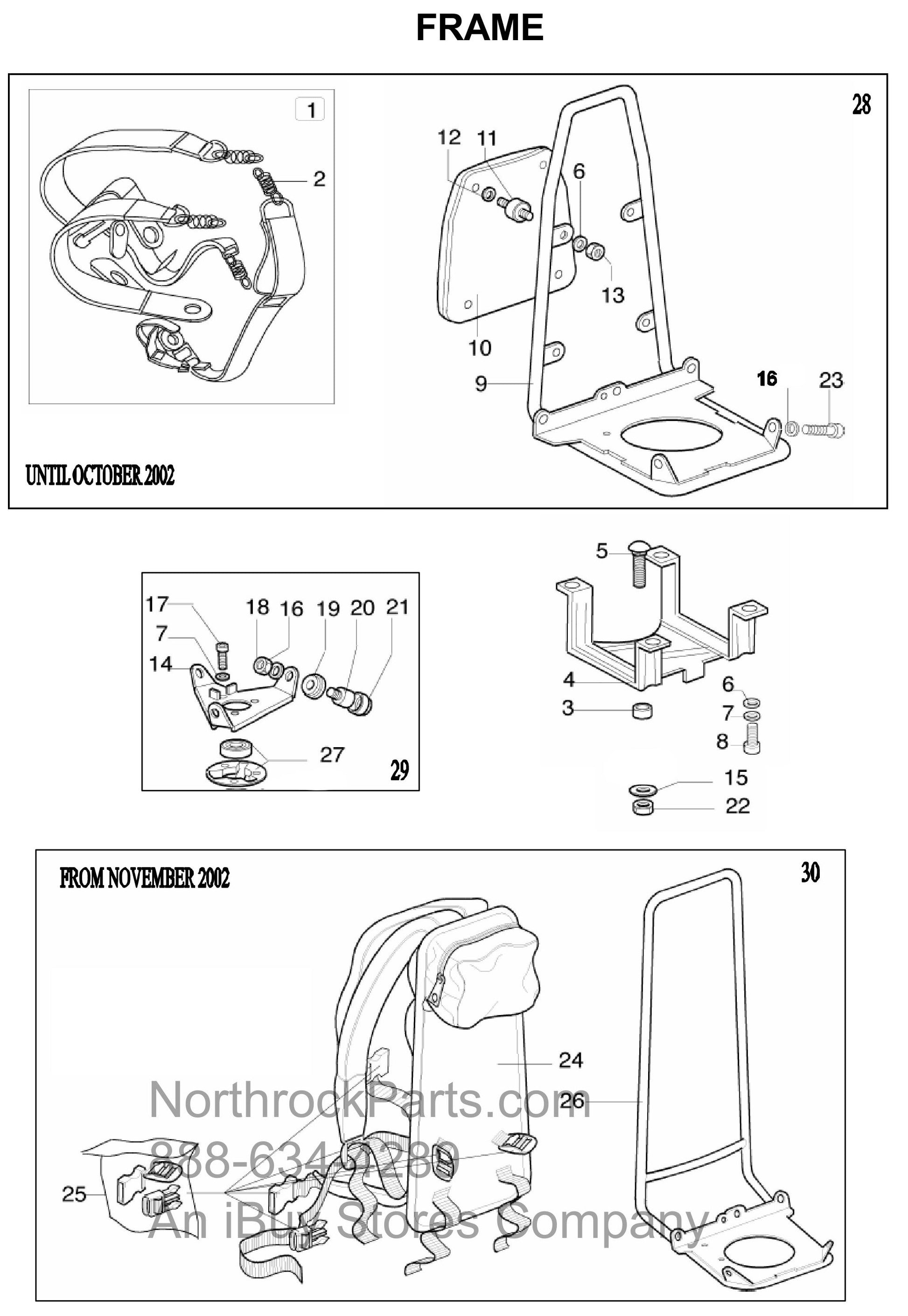 PRO50 2-Stroke Frame Assembly Parts