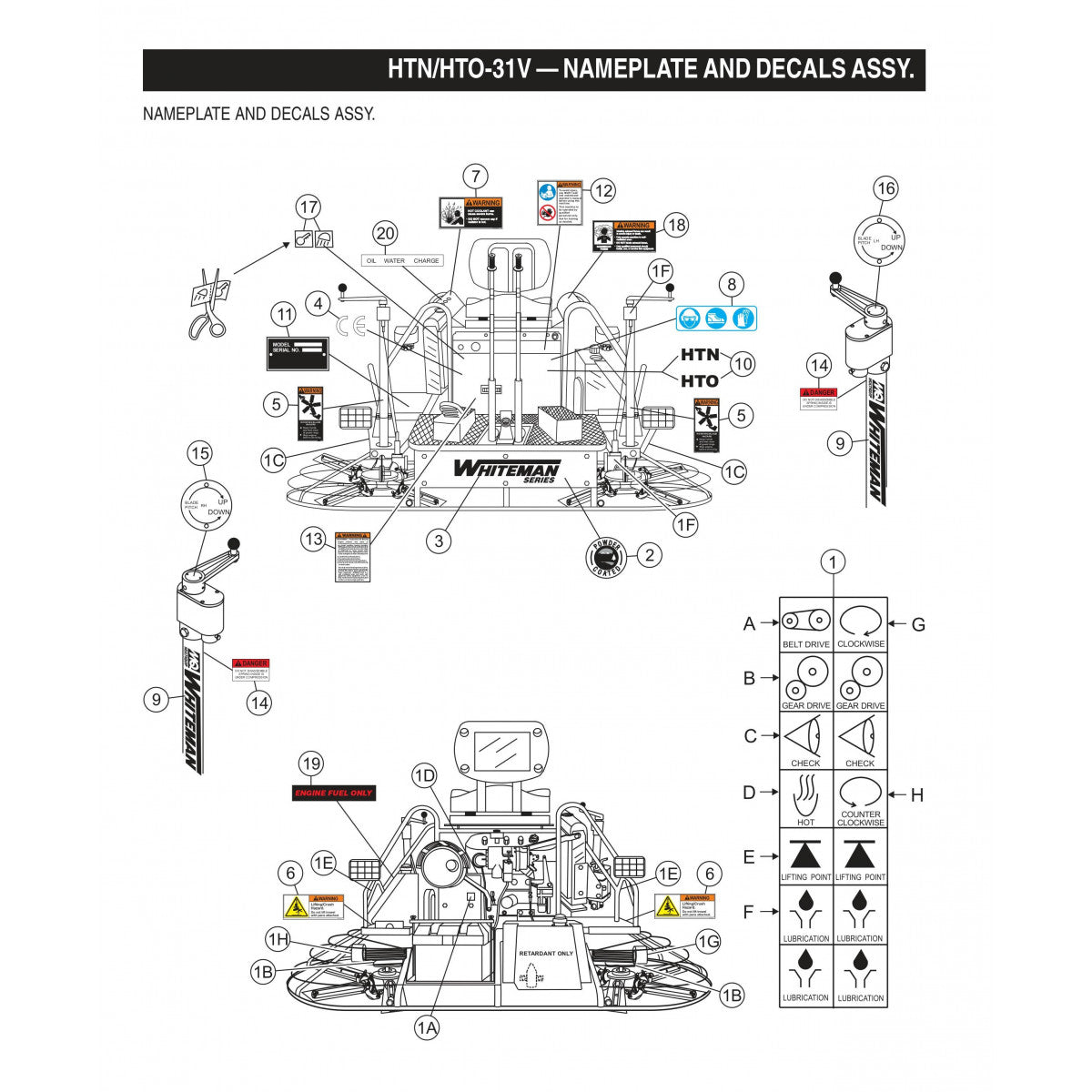 HTN-31VTCSL5 HTO-31VTCSL5 Nameplate and Decals Assembly