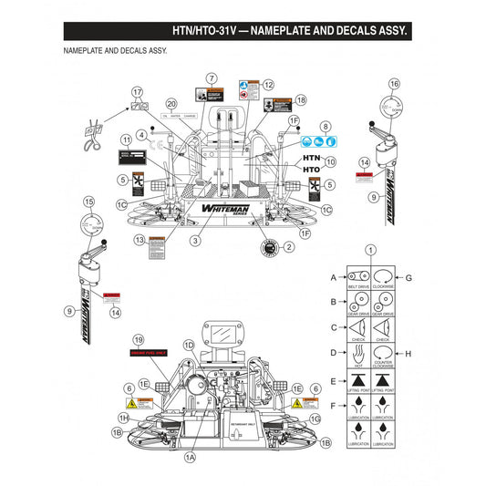 HTN-31VTCSL5 HTO-31VTCSL5 Nameplate and Decals Assembly