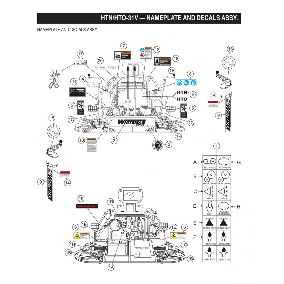 HTN-31VTCSL5 HTO-31VTCSL5 Nameplate and Decals Assembly
