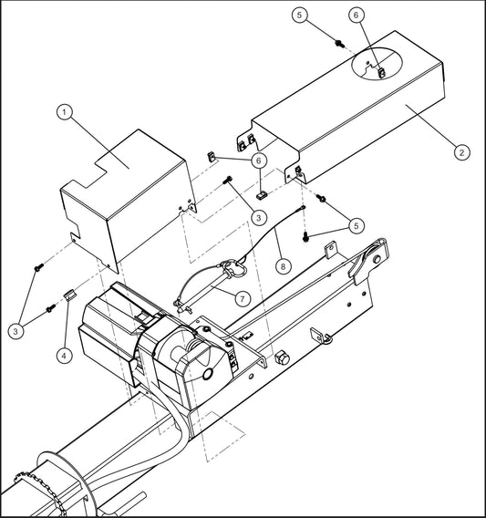 Night-Lite E-Series Manual Winch C1000 Electric Winch Vertical Tower Section 1 (2 of 2) Assembly Parts By Allmand