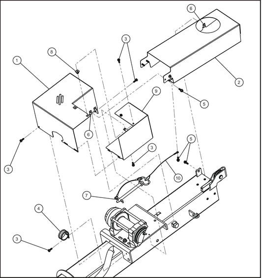 Night-Lite E-Series Manual Winch SH 1000 Electric Winch Vertical Tower Section 1 (2 of 2) Assembly Parts By Allmand