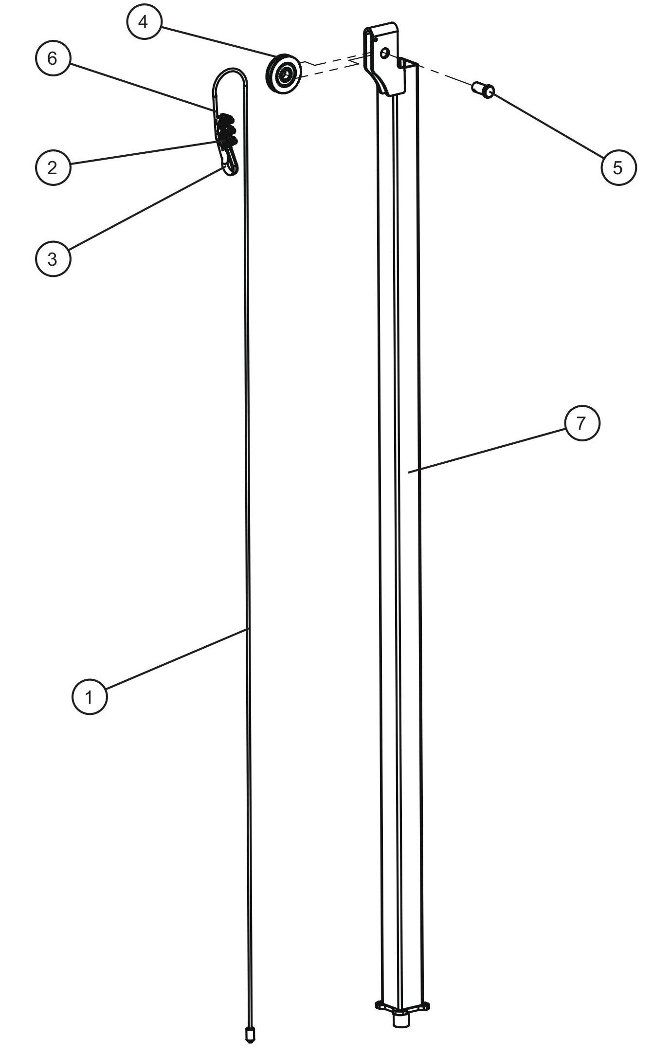 Night-Lite E-Series Manual Winch Vertical Tower Section 4 Assembly Parts By Allmand