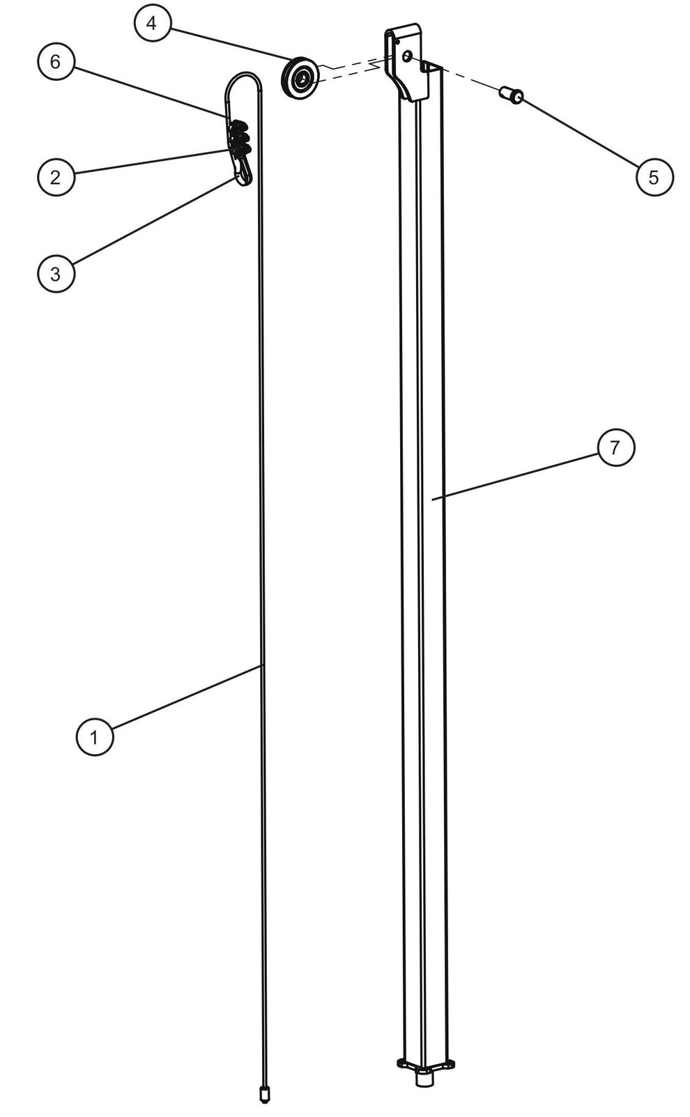 Night-Lite E-Series Manual Winch Vertical Tower Section 4 Assembly Parts By Allmand