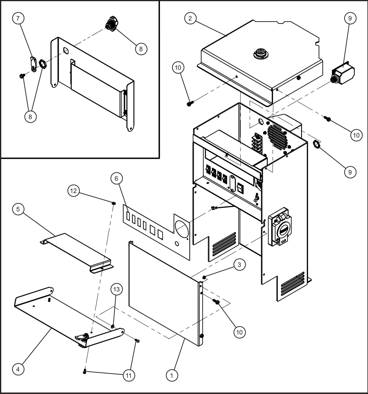 Night-Lite E-Series Manual Winch Component Box (3 of 3) Assembly Parts By Allmand