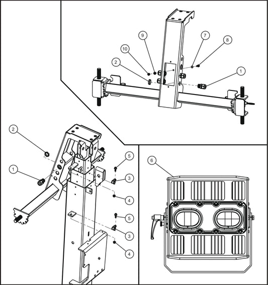 Night-Lite E-Series Manual Winch Rotational Light Bar Cord Grips, Tower Cord, and LED Lighting Assembly Parts By Allmand