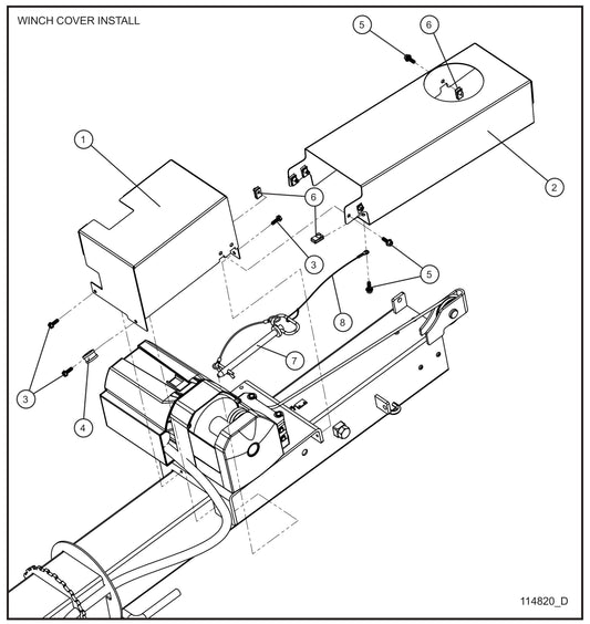 Night-Lite E-Series Electric Winch C1000 Electric Winch Vertical Tower Section 1 (2 of 2) Assembly Parts for Portable Lights Parts by Allmand