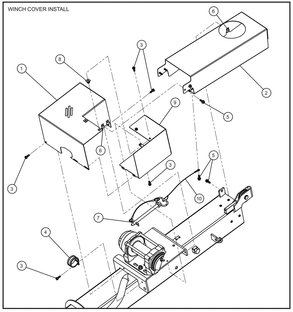 Night-Lite E-Series Electric Winch SH 1000 Electric Winch Vertical Tower Section 1 (2 of 2) Assembly Parts for Portable Lights Parts by Allmand