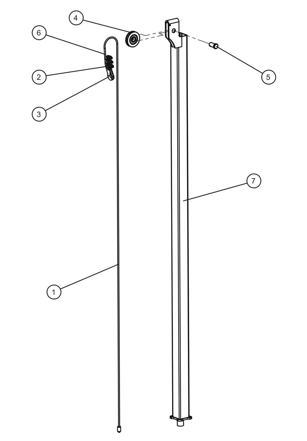 Night-Lite E-Series Electric Winch Vertical Tower Section 4 Assembly Parts for Portable Lights Parts by Allmand