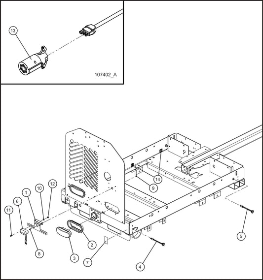 LD Series Night-Lite Pro II Trailer Lighting Assembly Parts By Allmand