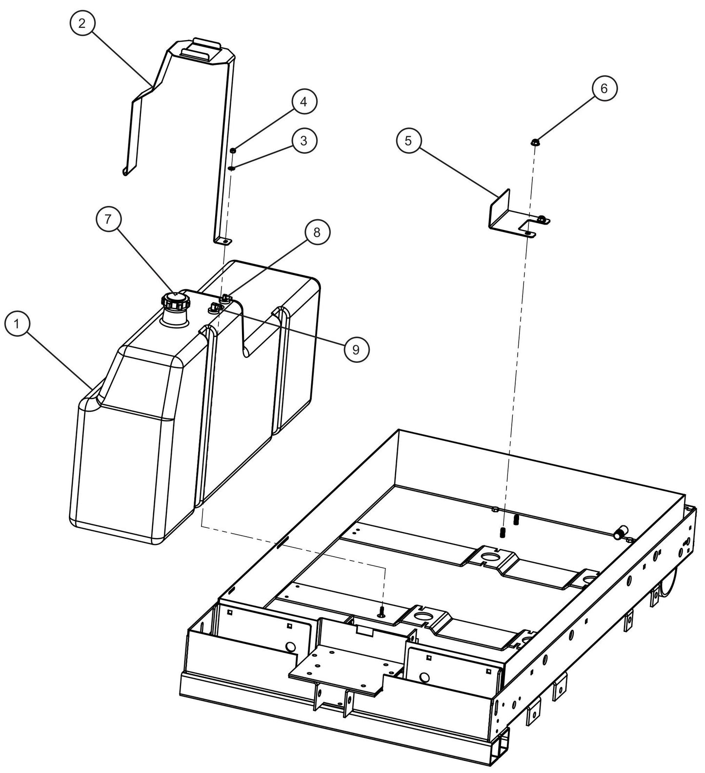LD Series Night-Lite Pro II Fuel Tank FCS Install Group Assembly Parts By Allmand