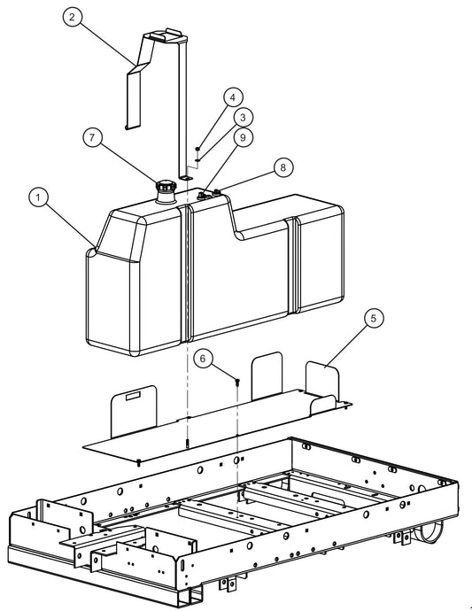 LD Series Night-Lite Pro II Fuel Tank Non-FCS Install Group Assembly Parts By Allmand