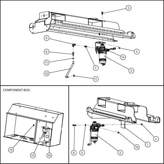 LD Series Night-Lite Pro II Heated Fuel Water Separator Assembly Parts By Allmand
