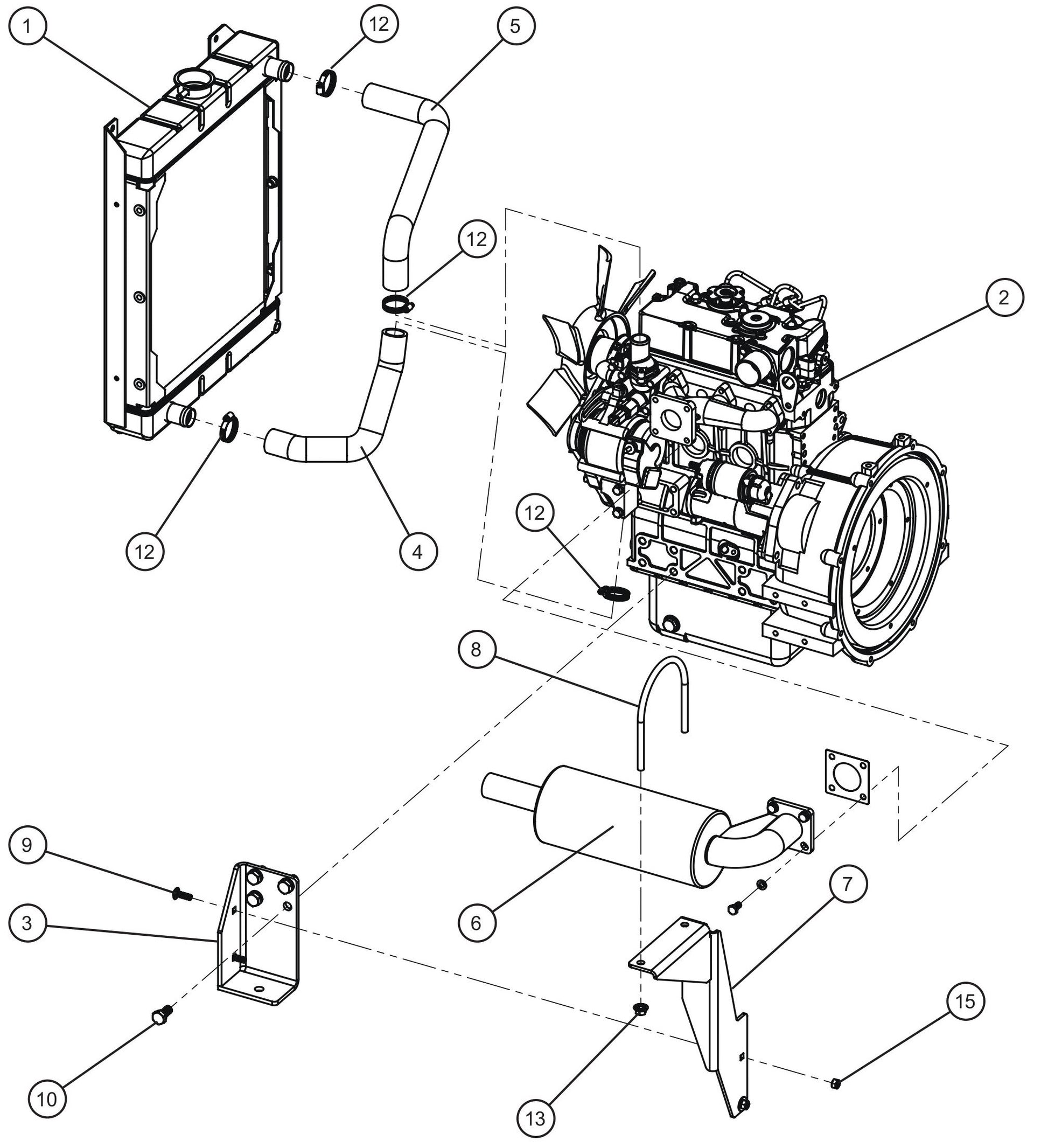 LD Series Night-Lite Pro II CAT/Perkins 1.1 Engine Group (1 of 7) Assembly-2 Parts By Allmand