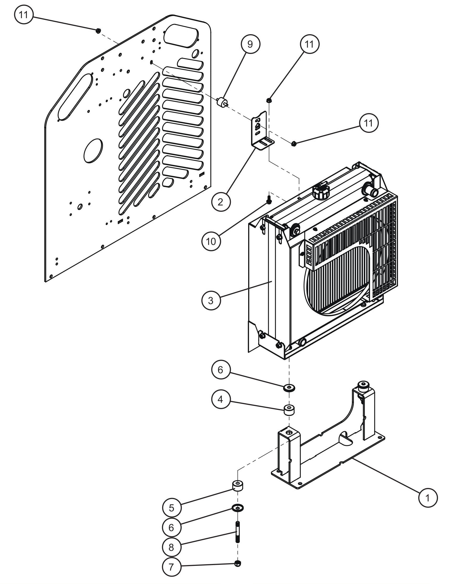 LD Series Night-Lite Pro II CAT/Perkins 1.1 Engine Group (6 of 7) Assembly Parts By Allmand