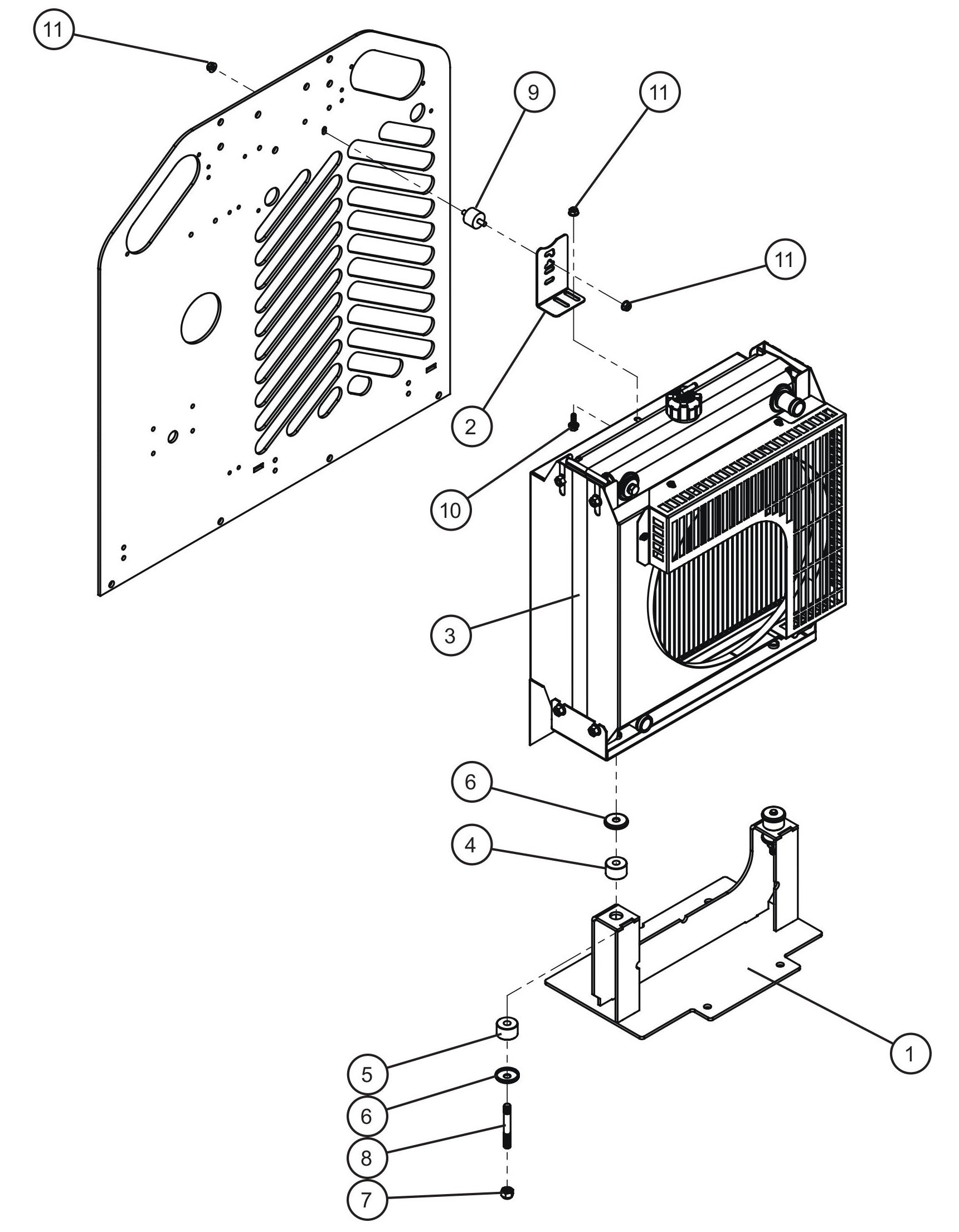 LD Series Night-Lite Pro II CAT/Perkins 1.1 Engine Group (7 of 7) Assembly Parts By Allmand
